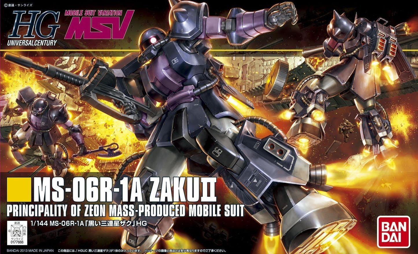 HGUC 1/144 #151 MS-06R-1A Zaku II (Black Tri-Stars)