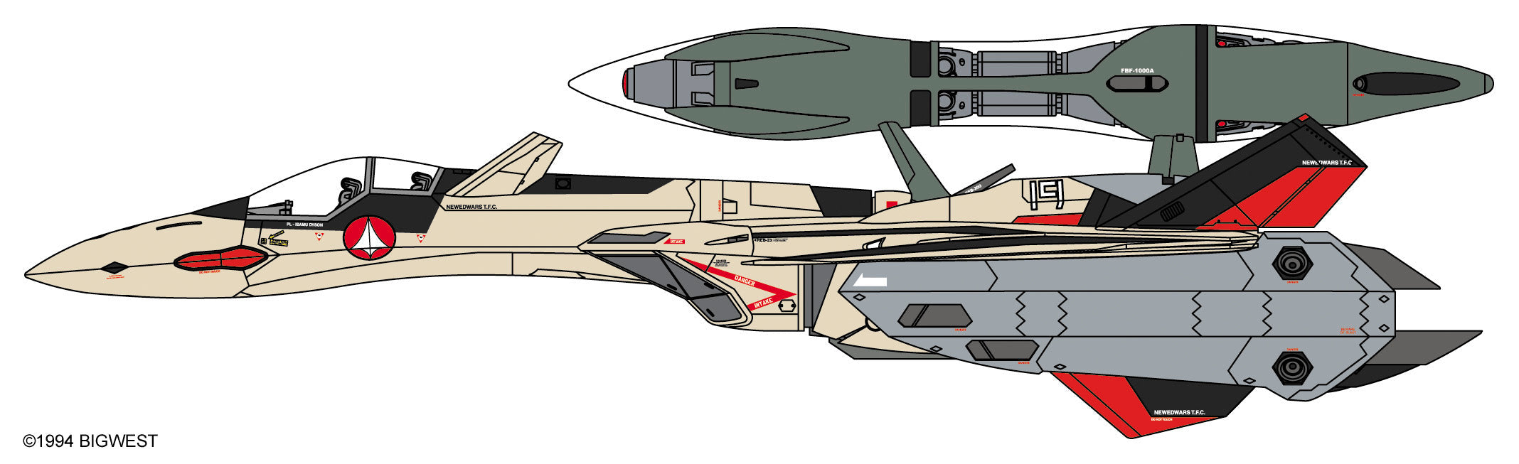 Macross Plus YF-19 w/Fast Pack & Fold Booster 1/72 Scale Model Kit