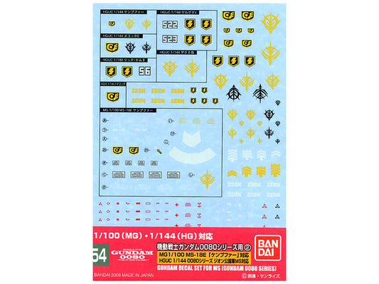 GD-54 Gundam 0080 Series Decals #2