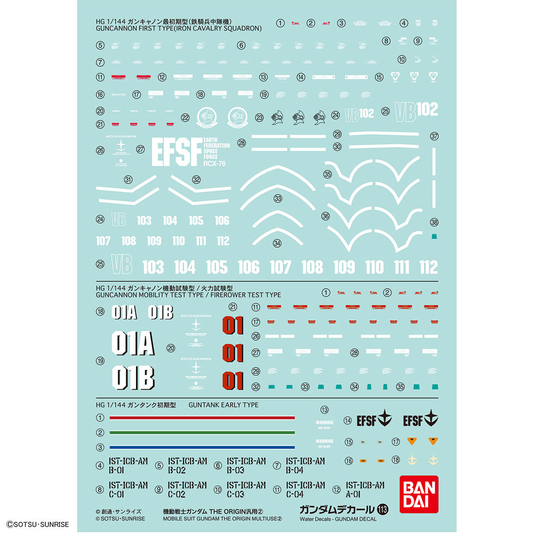 Gundam Decal No.113 Mobile Suit Gundam: The Origin General Purpose 2